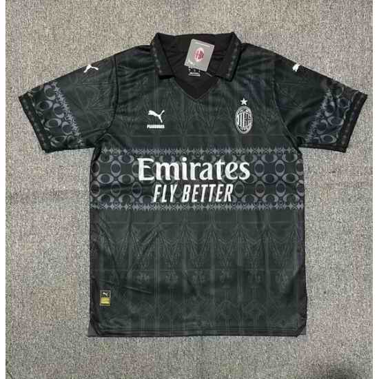 Men 2024 2025 Soccer Jersey AC Millan Black Away